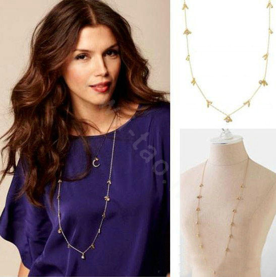 Fashion Punk Rivet crystal ball Pendant Choker long Bib Statement Necklace Women Jewelry - Gold