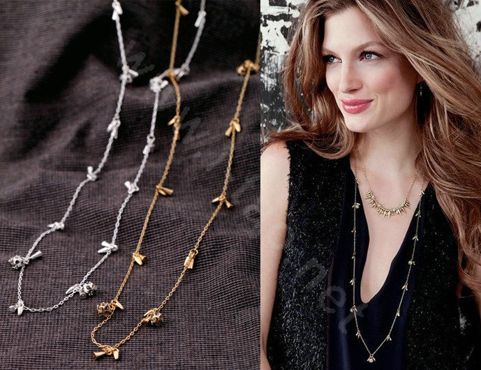 Fashion Punk Rivet crystal ball Pendant Choker long Bib Statement Necklace Women Jewelry - Silver