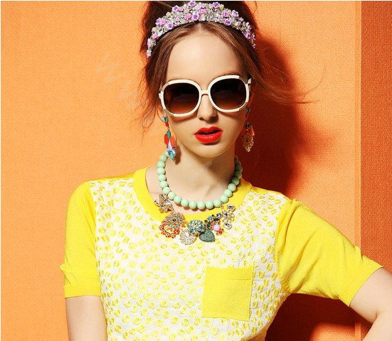 Luxury Crystal Gemstone Flower Pendant Choker Bib Statement Necklace Women Jewelry - Multicolor