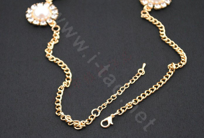 Luxury Crystal Gemstone Pendant Sun flowers Choker Bib Statement Necklace Women Jewelry - Pink