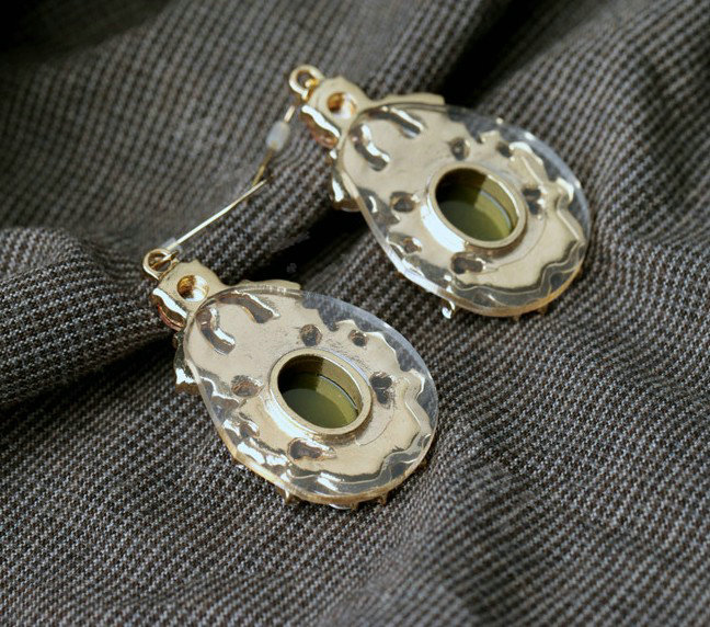 Luxury Crystal Green Gemstone Raindrop Dangle Earrings Gold Plated Women Fashion Jewelry