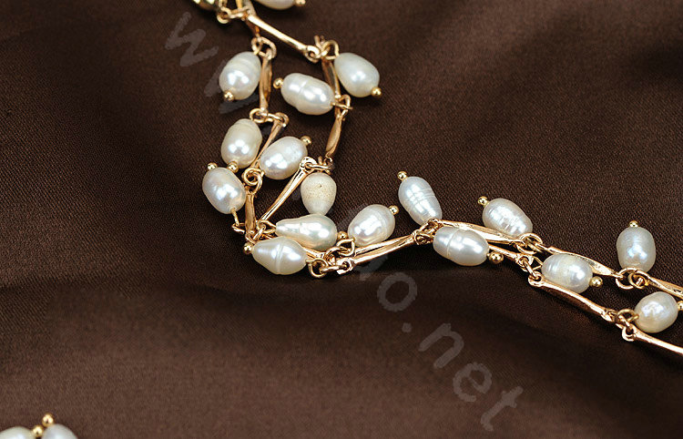Luxury Fashion Women Choker Sweater chain Natural Pearl long Necklace Jewelry - White