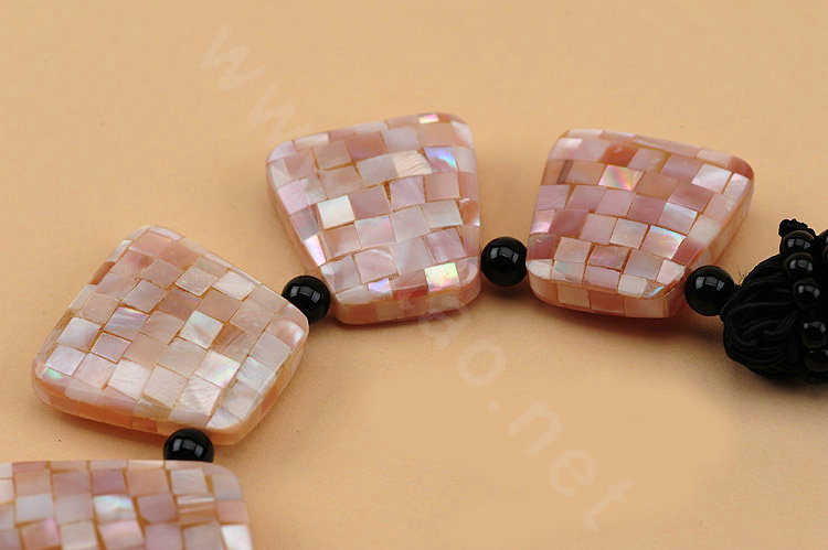 Luxury Fashion Women Exaggeration Choker Natural Shell Bib Necklace Jewelry - Pink