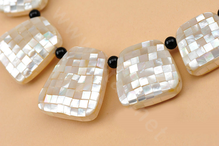 Luxury Fashion Women Exaggeration Choker Natural Shell Bib Necklace Jewelry - White
