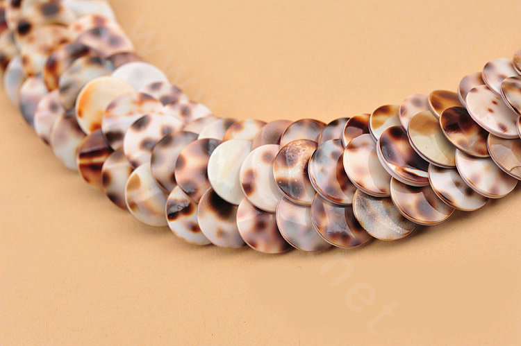 Luxury Fashion Women Exaggeration Choker Natural Shell Slice Bib Necklace Jewelry - Leopard