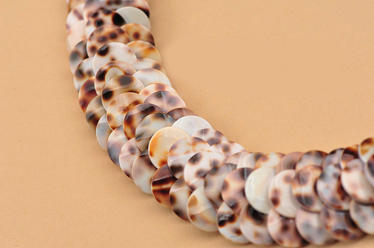 Luxury Fashion Women Exaggeration Choker Natural Shell Slice Bib Necklace Jewelry - Leopard