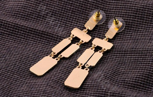 Luxury Unique Purple Gemstone Drop Stud Earrings Gold Plated Women Fashion Jewelry