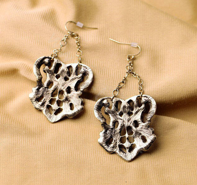 Vintage White Crystal Totem Dangle Earrings Gold Plated Women Fashion Jewelry