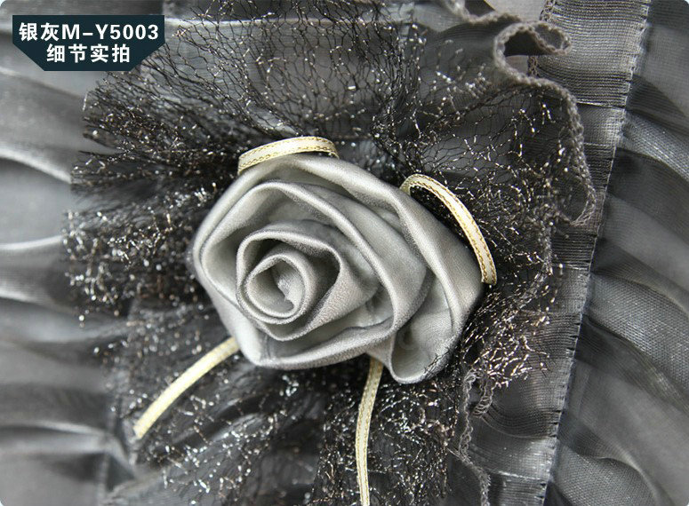 Fashion Lace 3D Flower Universal Automobile Car Seat Cover Velvet 18pcs - Grey