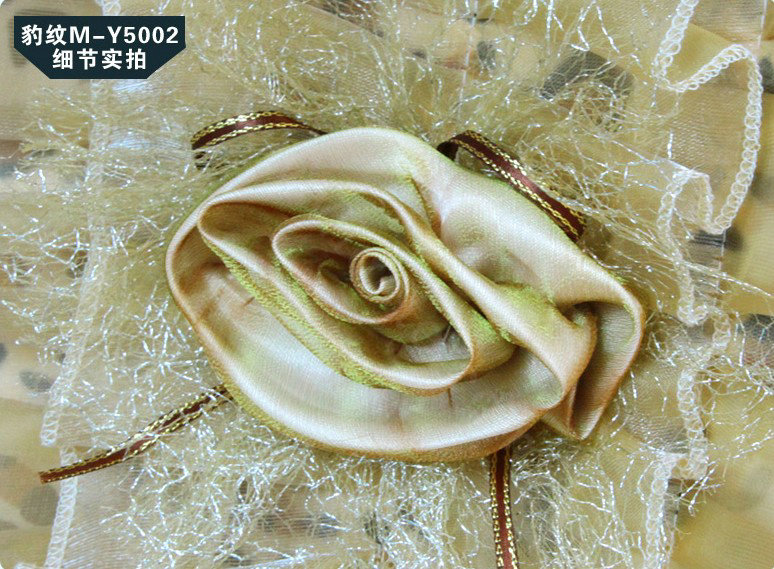 Fashion Lace 3D Flower Universal Automobile Car Seat Cover Velvet 18pcs - Leopard