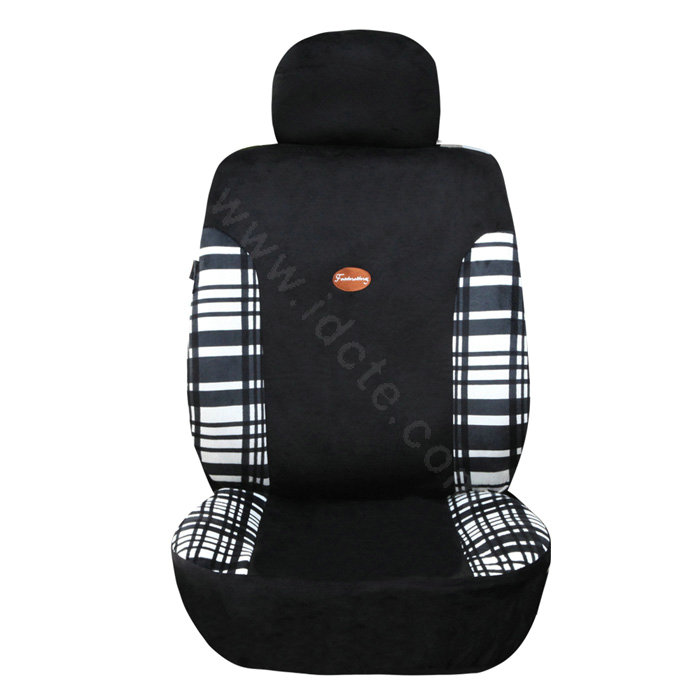 Fashion Plaid Business casual Universal Automobile Car Seat Cover Velvet 10pcs - Black