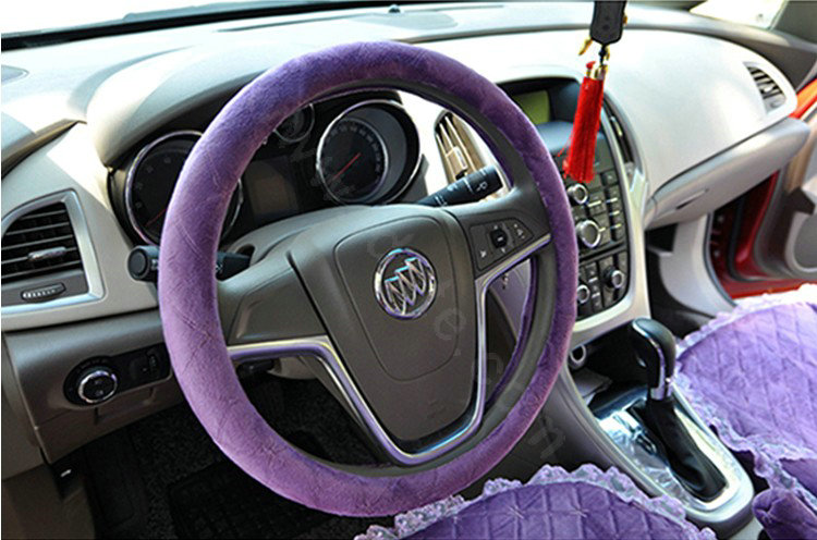 Lace flower Universal Automobile Car Seat Cover Velvet 18pcs - Purple