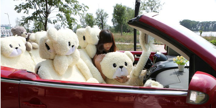 Mei Mei Bear Universal Automobile Car Seat Cover Camel Velvet Cushion 10pcs - Beige