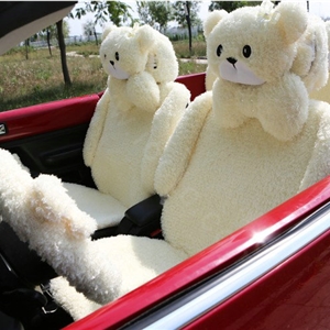 Mei Mei Bear Universal Automobile Car Seat Cover Camel Velvet Cushion 10pcs - Beige