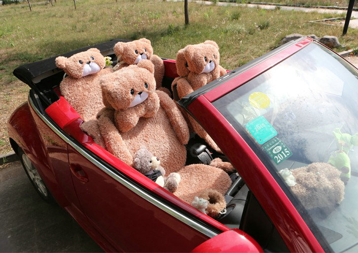 Mei Mei Bear Universal Automobile Car Seat Cover Camel Velvet Cushion 10pcs - Coffee