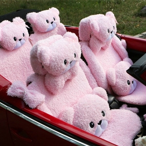 Mei Mei Bear Universal Automobile Car Seat Cover Camel Velvet Cushion 10pcs - Pink