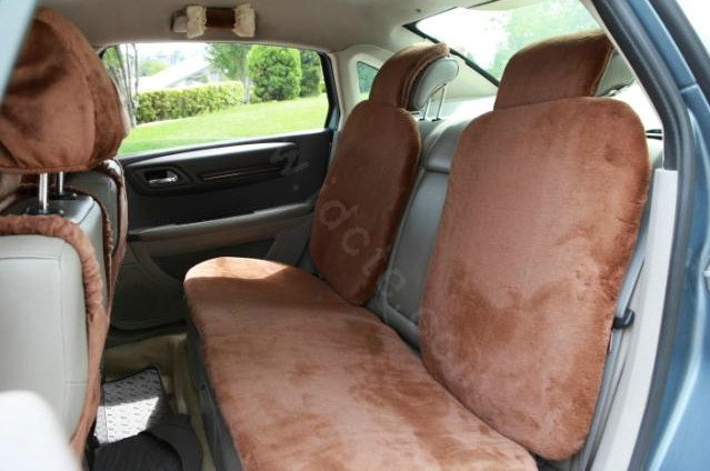 Mei Mei Bear Universal Automobile Car Seat Cover Milk Velvet Cushion 9pcs - Coffee