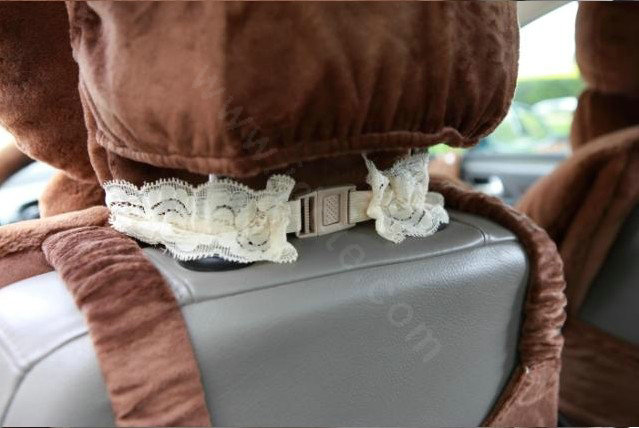 Mei Mei Bear Universal Automobile Car Seat Cover Milk Velvet Cushion 9pcs - Coffee