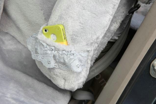 Mei Mei Bear Universal Automobile Car Seat Cover Milk Velvet Cushion 9pcs - Grey