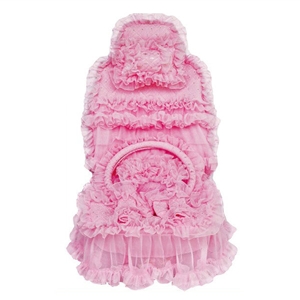 OULILAI Lace Flower Universal Automobile Car Seat Cover Bright silk 18pcs - Pink