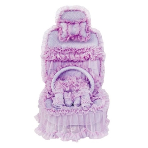 OULILAI Lace Flower Universal Automobile Car Seat Cover Bright silk 18pcs - Purple