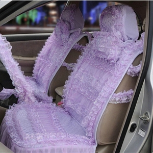 OULILAI Lace Flower Universal Automobile Car Seat Cover Ice silk Cushion 15pcs - Purple
