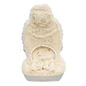 OULILAI Lace Flower Universal Automobile Car Seat Cover Velvet 21pcs - Yellow