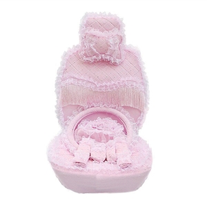 OULILAI Lace Tassel Universal Automobile Car Seat Cover Velvet 21pcs - Pink