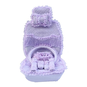 OULILAI Lace Tassel Universal Automobile Car Seat Cover Velvet 21pcs - Purple