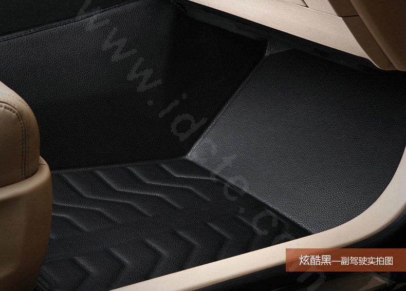 PU Leather Custom Automobile Carpet Car Floor Mats Set For VW Volkswagen Passat 5pcs Sets - Black