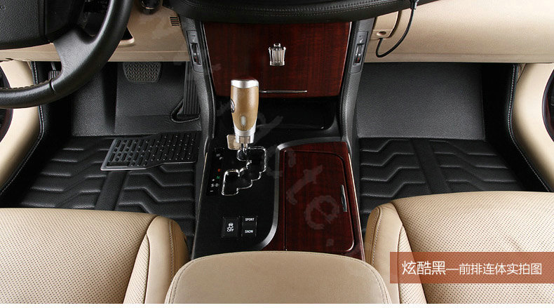 PU Leather Custom Automobile Carpet Car Floor Mats Set For VW Volkswagen Passat 5pcs Sets - Black