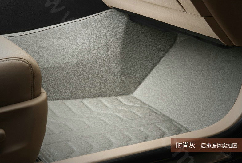 PU Leather Custom Automobile Carpet Car Floor Mats Set For VW Volkswagen Passat 5pcs Sets - Grey