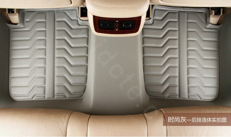 PU Leather Custom Automobile Carpet Car Floor Mats Set For VW Volkswagen Passat 5pcs Sets - Grey