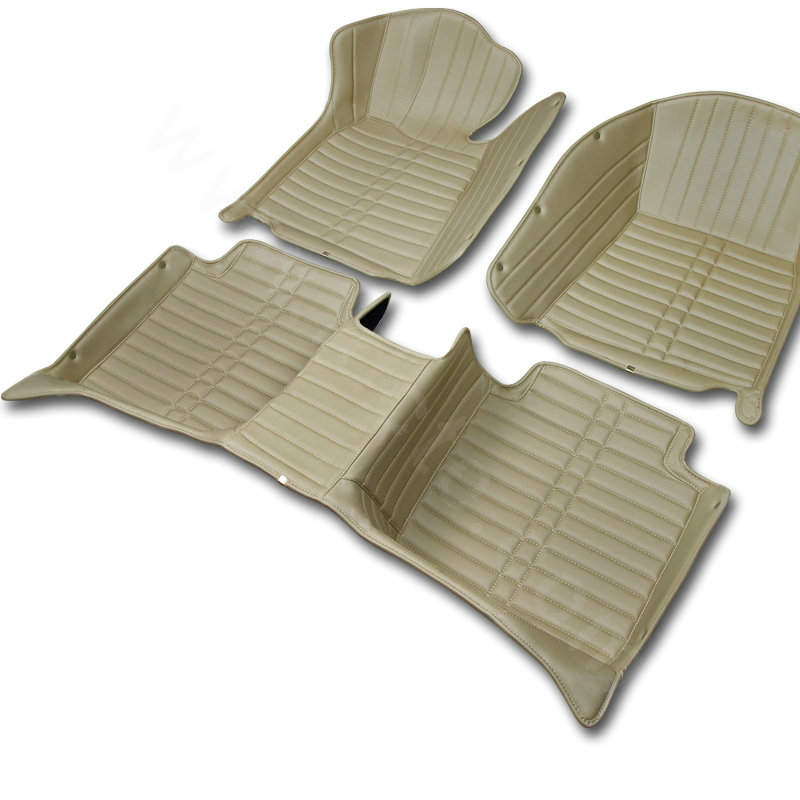 PU Leather Q001 Custom Automobile Carpet Car Floor Mats Set For VW Volkswagen Passat 5pcs Sets - Beige