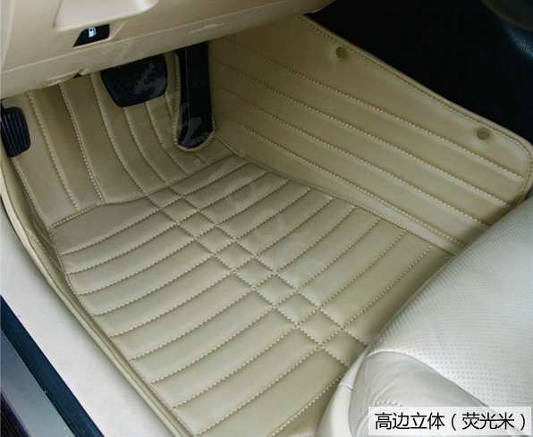 PU Leather Q001 Custom Automobile Carpet Car Floor Mats Set For VW Volkswagen Passat 5pcs Sets - Beige