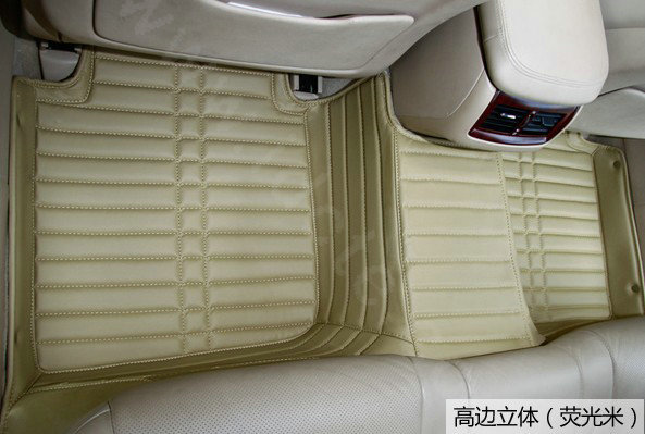 PU Leather Q001 Custom Automobile Carpet Car Floor Mats Set For VW Volkswagen Passat 5pcs Sets - Beige