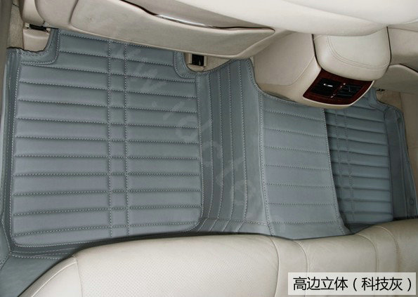 PU Leather Q001 Custom Automobile Carpet Car Floor Mats Set For VW Volkswagen Passat 5pcs Sets - Grey