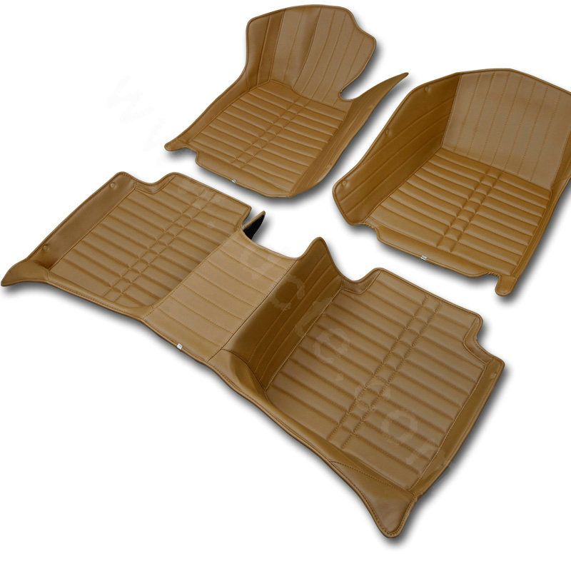 PU Leather Q001 Custom Automobile Carpet Car Floor Mats Set For VW Volkswagen Passat 5pcs Sets - Yellow