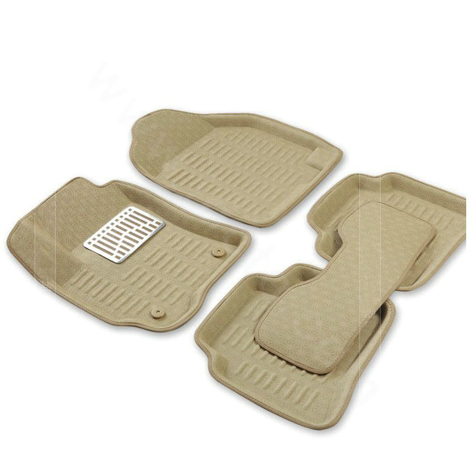 PU Leather Q002 Custom Automobile Carpet Car Floor Mats Set For VW Volkswagen Passat 5pcs Sets - Beige