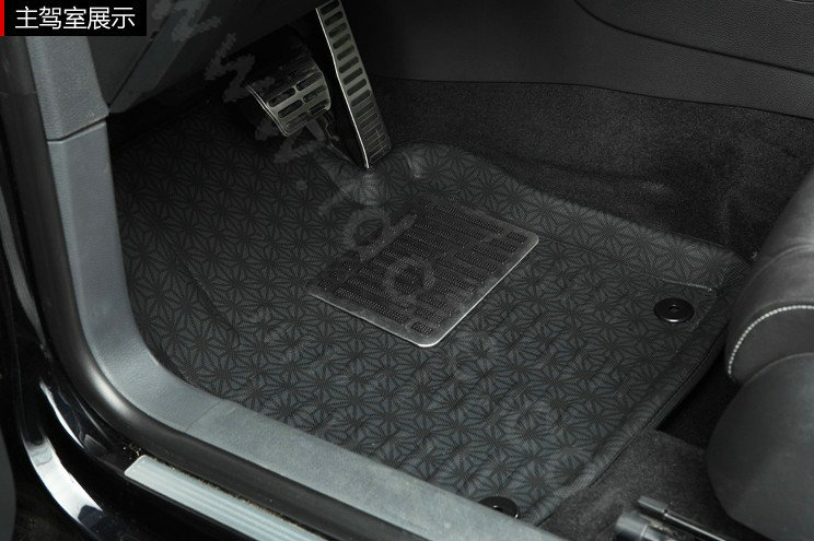 PU Leather Q002 Custom Automobile Carpet Car Floor Mats Set For VW Volkswagen Passat 5pcs Sets - Black