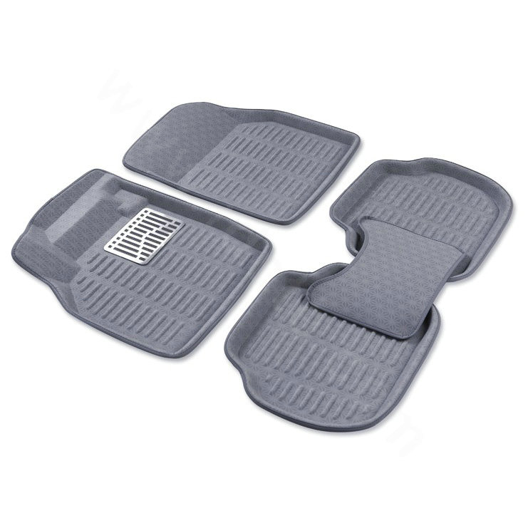 PU Leather Q002 Custom Automobile Carpet Car Floor Mats Set For VW Volkswagen Passat 5pcs Sets - Grey