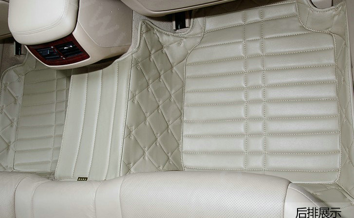 PU Leather Q003 Custom Automobile Carpet Car Floor Mats Set For VW Volkswagen Passat 5pcs Sets - Beige
