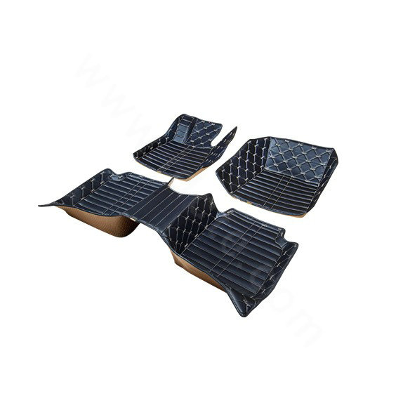 PU Leather Q003 Custom Automobile Carpet Car Floor Mats Set For VW Volkswagen Passat 5pcs Sets - Black