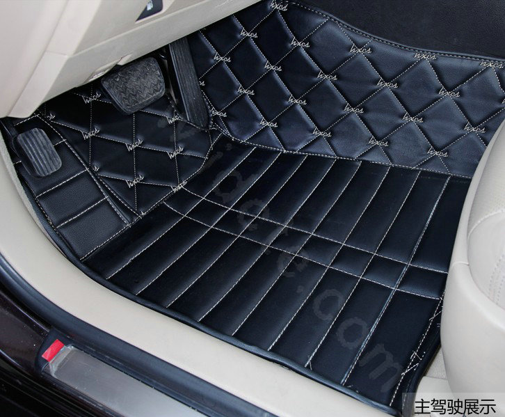 PU Leather Q003 Custom Automobile Carpet Car Floor Mats Set For VW Volkswagen Passat 5pcs Sets - Black