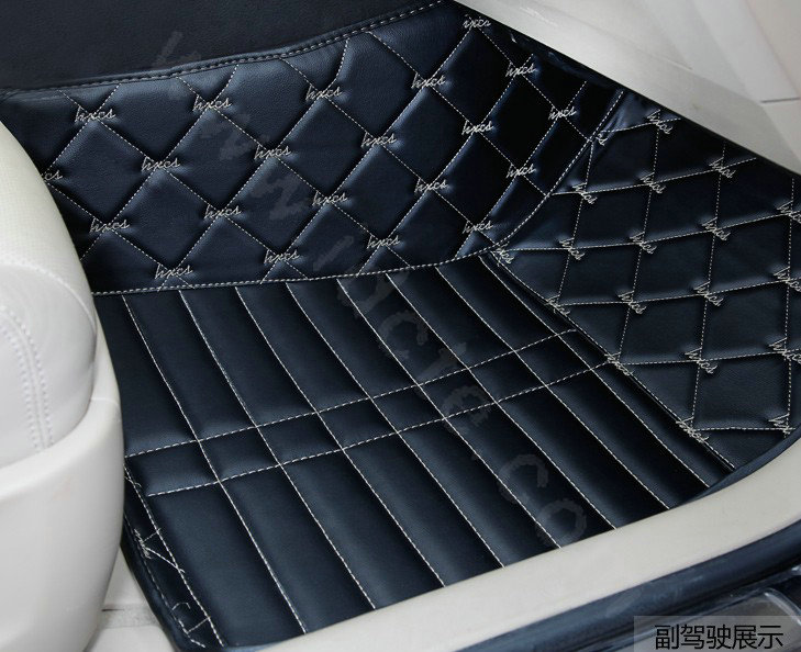 PU Leather Q003 Custom Automobile Carpet Car Floor Mats Set For VW Volkswagen Passat 5pcs Sets - Black