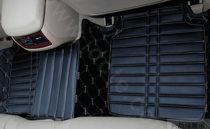 PU Leather Q003 Custom Automobile Carpet Car Floor Mats Set For VW Volkswagen Passat 5pcs Sets - Black