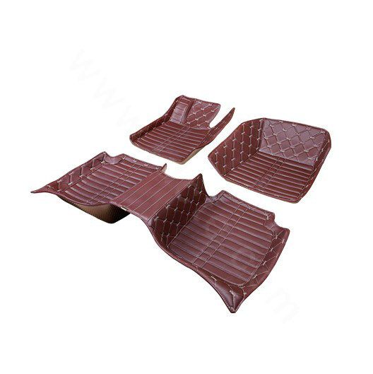 PU Leather Q003 Custom Automobile Carpet Car Floor Mats Set For VW Volkswagen Passat 5pcs Sets - Brown