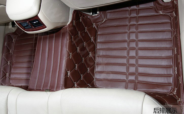 PU Leather Q003 Custom Automobile Carpet Car Floor Mats Set For VW Volkswagen Passat 5pcs Sets - Brown