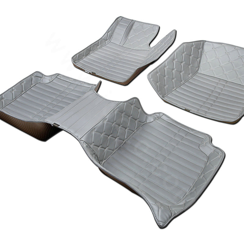 PU Leather Q003 Custom Automobile Carpet Car Floor Mats Set For VW Volkswagen Passat 5pcs Sets - Grey