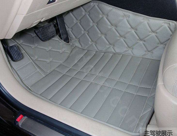 PU Leather Q003 Custom Automobile Carpet Car Floor Mats Set For VW Volkswagen Passat 5pcs Sets - Grey